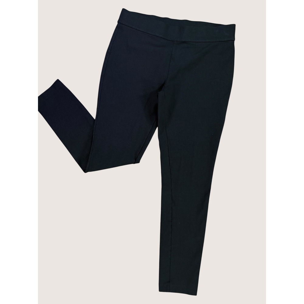 J. Jill Black Ponte Knit Slim Leg Pull-On Pants Large